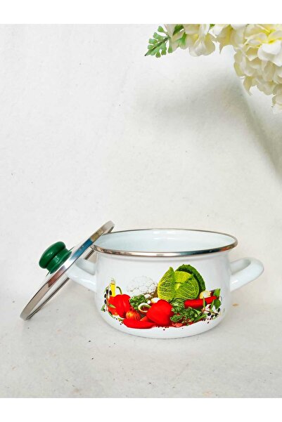 EBRULİEMAYE Cauliflower Enameled Pot 4 Liter 22 cm Milk Yogurt Soup Stove Pot