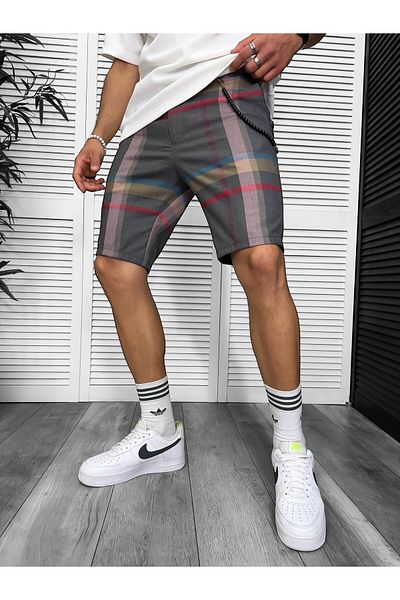 dehaine Men's striped casual shorts, gray, 13327