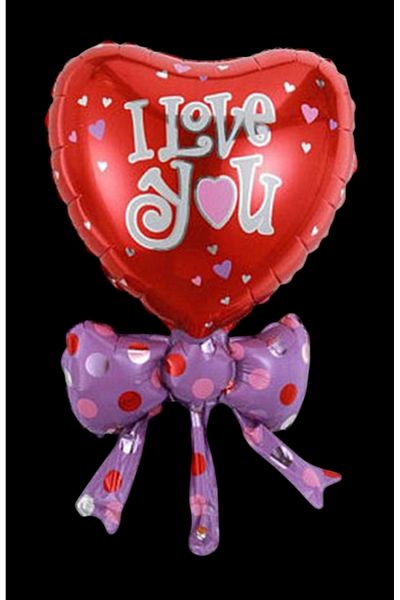 Brassis I Love You Love You Heart Balloon with Ribbon