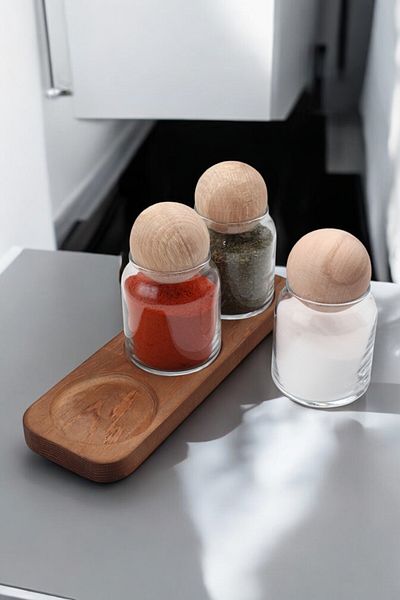 LUMİNA 7 Piece Wooden 3 Spice Rack Set
