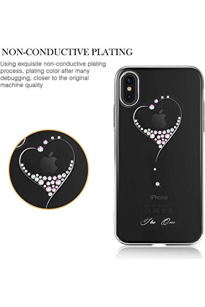 BOEM Carcasă Kingxbar pentru Apple iPhone X cu design cu cristale - Argintie