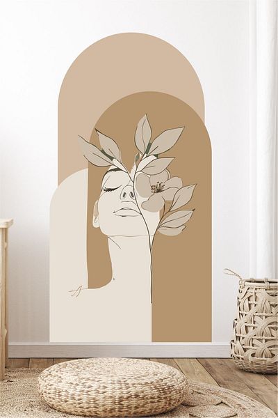 Piksel Grafik Bohemian Blocks Women Wall Decor Sticker, Wall Covering