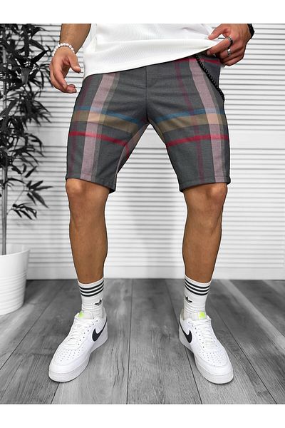 dehaine Men's striped casual shorts, gray, 13327