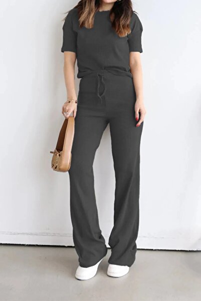 BARLİZ Γυναικείο ίσιο καλοκαιρινό σετ με κορδόνια