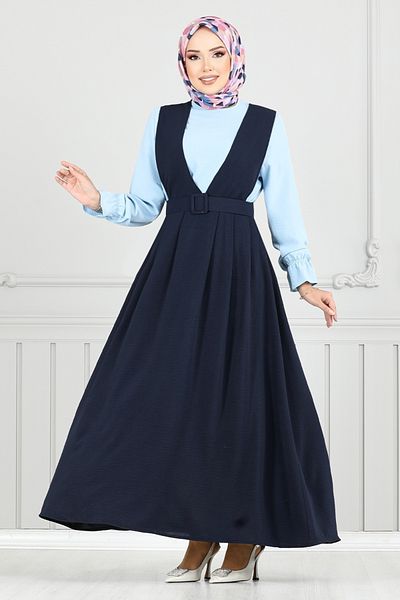ModaMerve Σετ Gilet με ελαστική μανσέτα 9152PL940-M Navy