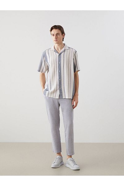 LC Waikiki Ανδρικό πουκάμισο LCW Vision Navy Blue Regular Fit με κοντό μανίκι S5FB81Z8NVY25