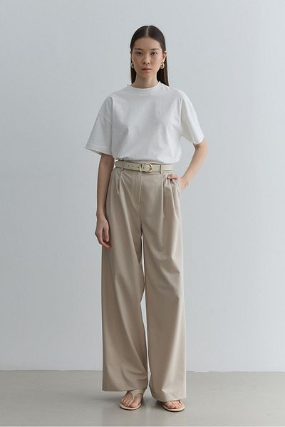 Fahhar Straight Leg Trousers Mink