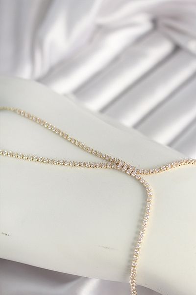 Skygo Brass Gold Color Zircon Stone Waterway Zircon Stone Women's Shahmeran - Tj-Sn615