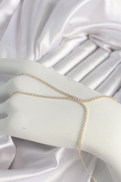Skygo Brass Gold Color Zircon Stone Waterway Zircon Stone Women's Shahmeran - Tj-Sn615