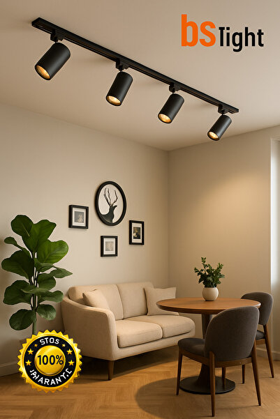 Bs Light Ray spot 30w Siyah Kasa Günışığı 4 Adet Spot 1 adet 1 mt Ray
