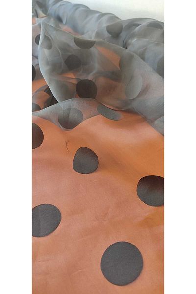 River Fabrics Dotted Organza Black