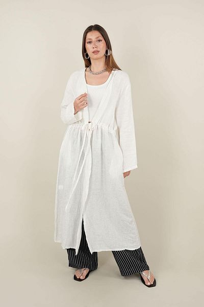 Ranasubaşı Laceed Linen Cap White