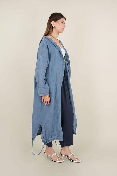Ranasubaşı Hooded Linen Cap Blue