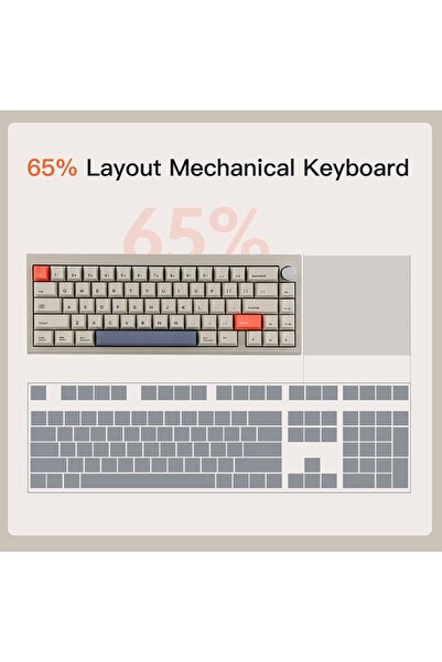 GÜMRÜK BEY V65 V2 Kablosuz/Kablolu Mekanik Klavye VIA Programlanabilir Yazılım LED Alüminyum CNC Gövde, Win/Mac