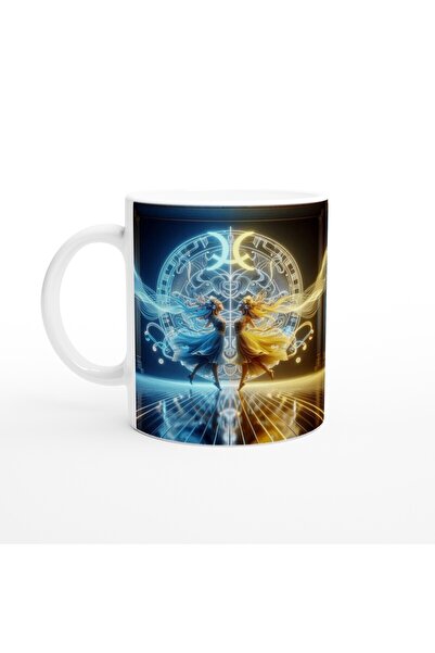 MESCHAIN كوب قهوة مطبوع عليه برج الجوزاء - حفلة ماسك برجية Vs2