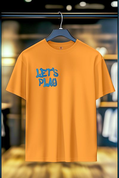 BookOrBook Lets Play Hard 100% Cotton Premium Quality Back Printed T-Shirt