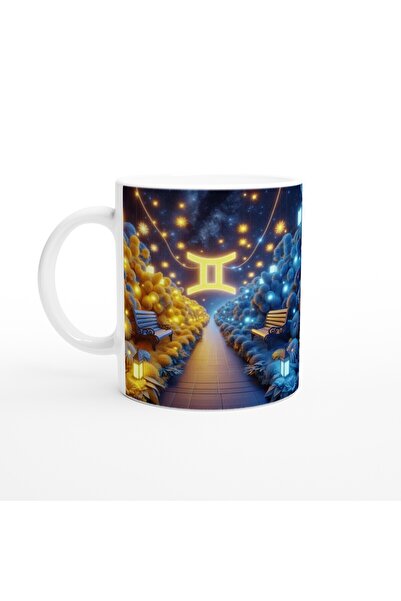 MESCHAIN كوب قهوة مطبوع عليه برج التель - حديقة الأبراج في ضوء القمر Vs2