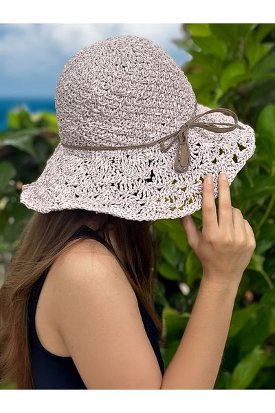 LAGRANZE Women's Hand Knitted Straw Hat