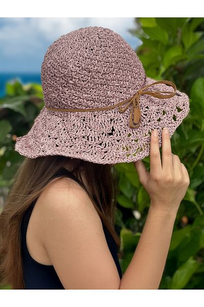 LAGRANZE Women's Hand Knitted Straw Hat