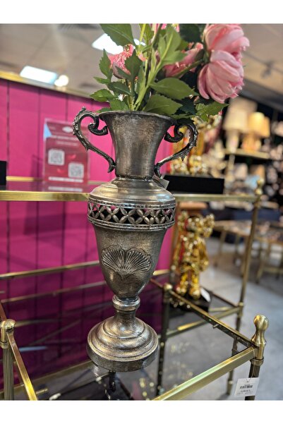 hediye ESTERHOMEDECOR Μεταλλικό βάζο αντίκα ύψους 43 εκ. Τα λουλούδια δεν περ...