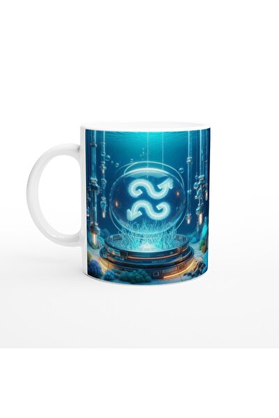 Generic Brand كوب قهوة مطبوع عليه برج الدلو - Astral Submarine World Vs1