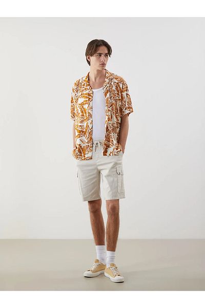 LC Waikiki Ανδρικό σορτς Cargo XSIDE Μαύρο Standard Fit Gabardine