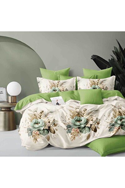 Patul Fine Cotton Linen, Sulphur, Double Bed, 2 Persons, 6 Pieces