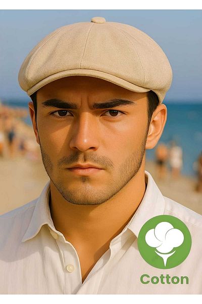 Mood Agenda Men's Cotton Linen Baretta Hat