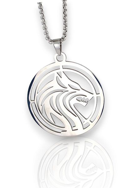 Solfera Wolf Silhouette Viking Stainless Silver Color Steel Men Necklace Chain Q0976