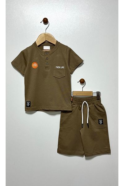 Kocaman Bebe Button Back Printed Boy's Capri Suit