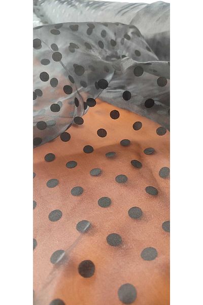 River Fabrics Dotted Organza Black