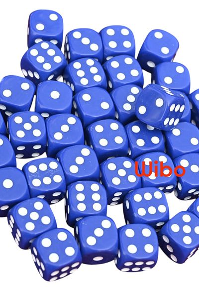WİBO Okey Dice 40 Pieces Okey Game Dice Melamine Okey Dice 16 mm Navy Blue Color