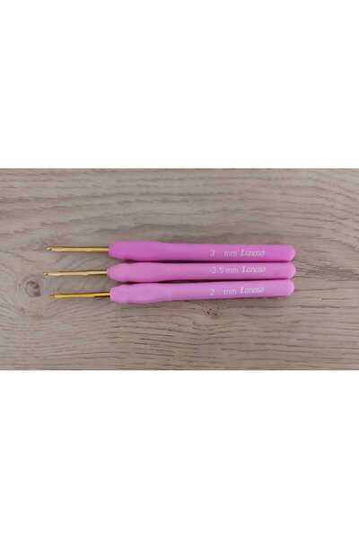 Sihirlihalka Pembe Silikon Saplı Tığ Seti - 2mm - 2,5mm - 3mm