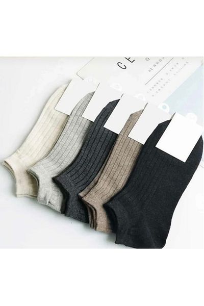 Bestrend 5-Piece Short Socks Unisex Solid Colors