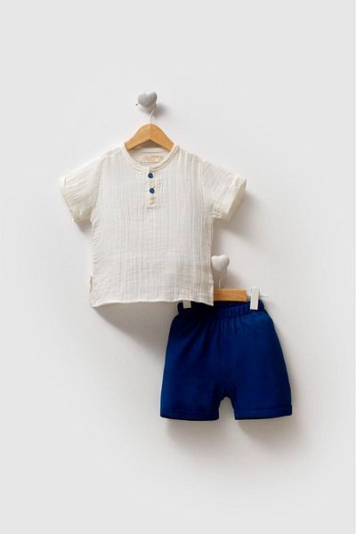 babymoon kids Boy's Muslin Bottom Top Suit Slim Fit (Tight Fit) Choose One Size Larger