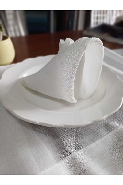 DİLETTO 6'lı Keten Amerikan Servis / Supla / Peçete Gold Detay