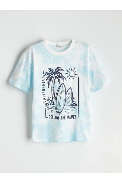 LC Waikiki Lcw Kids Blue Crew Neck Boys T-Shirt & Shorts