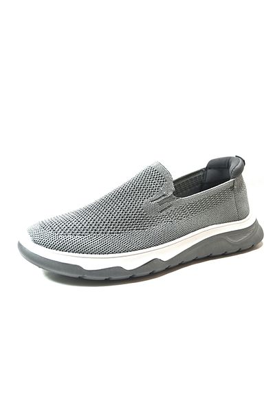 Onlo Ayakkabı Onlo Shoes Mg.4729 Black & Gray Anatomical Laceless Men's Sneakers
