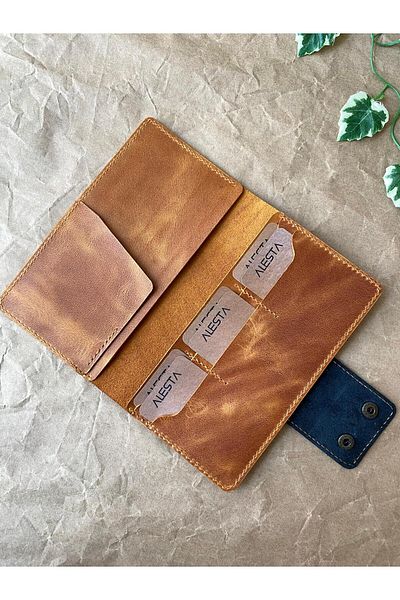 ALESTA LEATHER (Writing Name) Phone Wallet - Handmade Genuine Leather