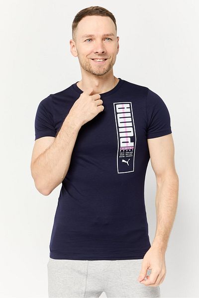 Puma Men Sportswear Fit Short Sleeves Outdoor T-Shirt, Navy