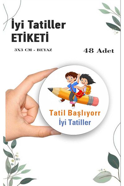 ZY TASARIM Vacation Starts Good Holidays Written Sticker Label Transcript Graduation Gift Tag 48 Pieces 3cm