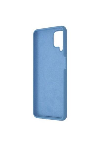 SprintMag Premium Protective Case for Samsung Galaxy A12 Blue Silicone with Velvet Interior SprintMag®