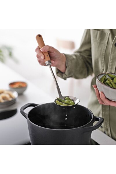 IKEA Vardagen Colander, Stainless Steel-Beech, 32 cm