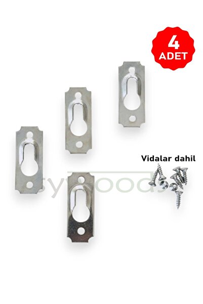 sywoods Bombeli Tablo Çerçeve Askısı 4 Adet ve Vidaları Duvara Asma Aparatı