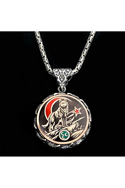 shop Ay Yıldız Hilal Bozkurt Kral Zincir 925 Ayar Gümüş Erkek Kolye