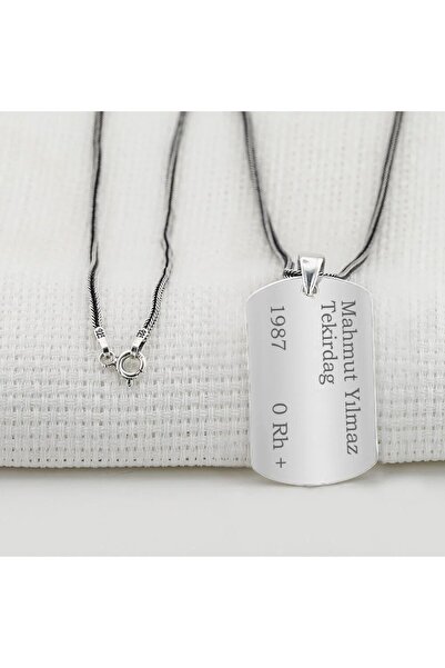 shop Asker Künyesi 925 Ayar Gümüş Erkek Kolye