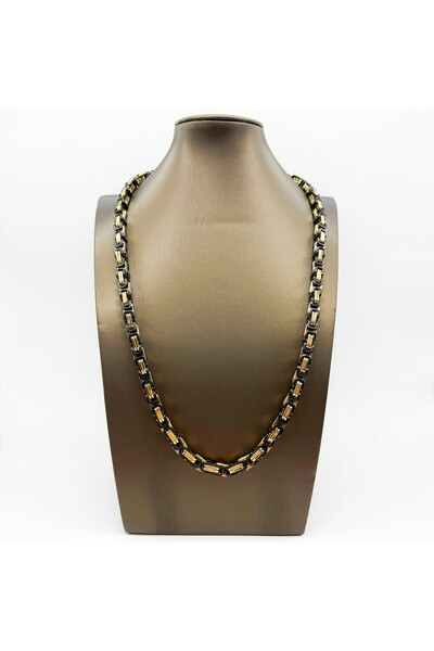 Tasarım قلادة من الفولاذ موديل سلسلة كينج 0.5 ملم سمك 55 سم طول بيزنطي ذهبي أ...