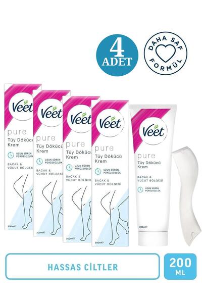 Veet كريم إزالة الشعر للبشرة الحساسة من هيومنلايف 200 مل 4 قطع
