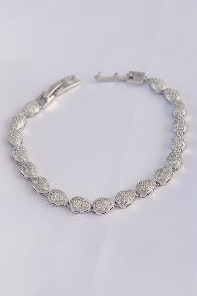 merland benvecocuk Vip Series Brass Zircon Stone Silver Color Drop Model Bracelet - Lisinya