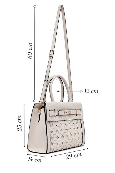 Derimod Women's Cream Long Strap Knitted Classic Shoulder Bag 25Sbd286429